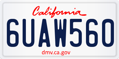 CA license plate 6UAW560