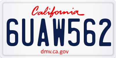 CA license plate 6UAW562