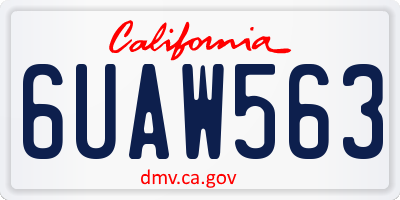 CA license plate 6UAW563