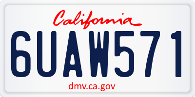 CA license plate 6UAW571