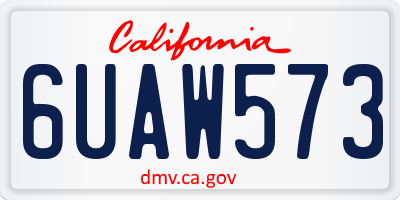 CA license plate 6UAW573