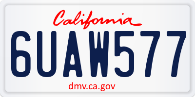 CA license plate 6UAW577