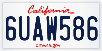 CA license plate 6UAW586