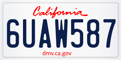 CA license plate 6UAW587
