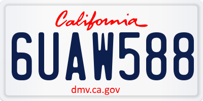 CA license plate 6UAW588