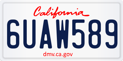 CA license plate 6UAW589