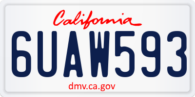 CA license plate 6UAW593