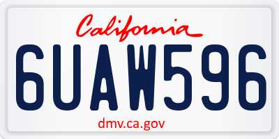 CA license plate 6UAW596