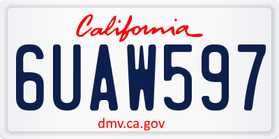 CA license plate 6UAW597