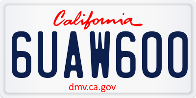 CA license plate 6UAW600