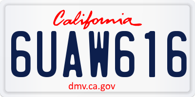CA license plate 6UAW616