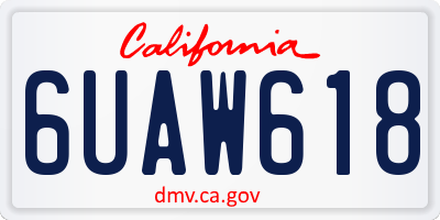 CA license plate 6UAW618