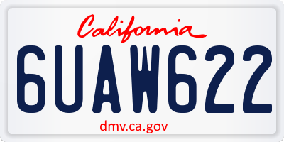 CA license plate 6UAW622