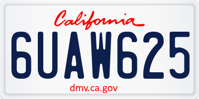 CA license plate 6UAW625