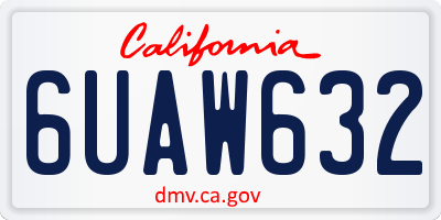 CA license plate 6UAW632