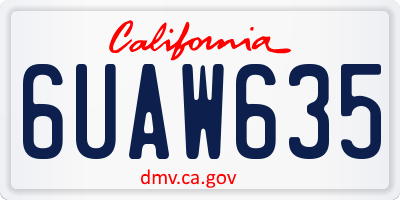 CA license plate 6UAW635