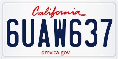 CA license plate 6UAW637