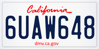 CA license plate 6UAW648