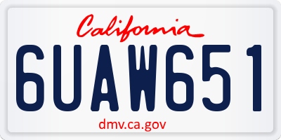 CA license plate 6UAW651