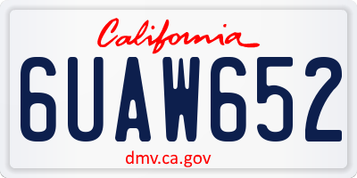 CA license plate 6UAW652
