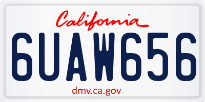 CA license plate 6UAW656