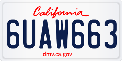 CA license plate 6UAW663