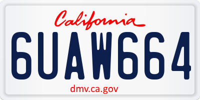 CA license plate 6UAW664