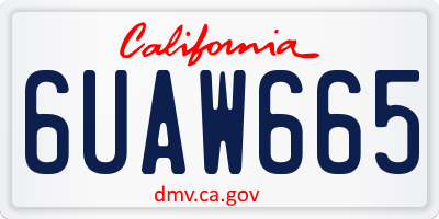 CA license plate 6UAW665