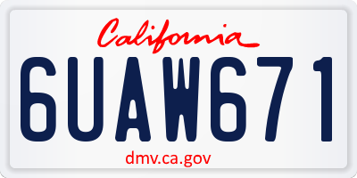 CA license plate 6UAW671