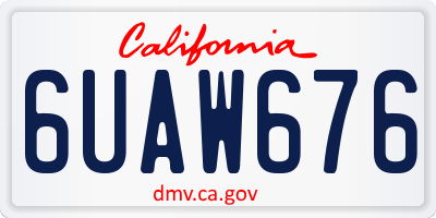 CA license plate 6UAW676