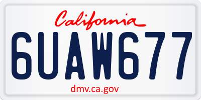 CA license plate 6UAW677