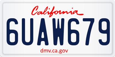 CA license plate 6UAW679