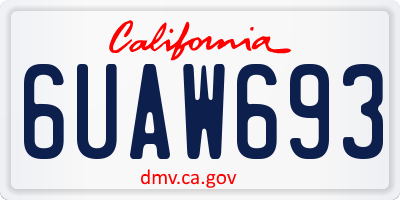 CA license plate 6UAW693