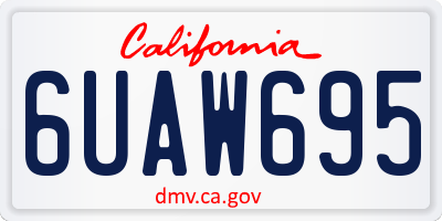 CA license plate 6UAW695