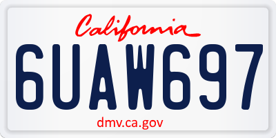 CA license plate 6UAW697