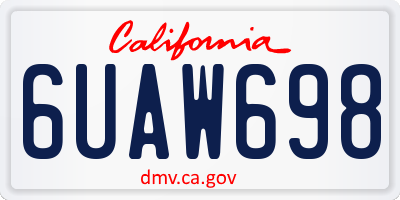 CA license plate 6UAW698