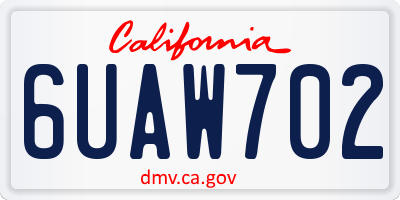 CA license plate 6UAW702