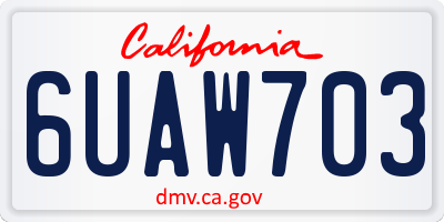 CA license plate 6UAW703