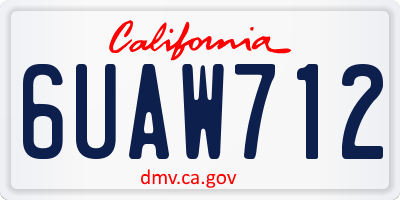 CA license plate 6UAW712