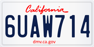 CA license plate 6UAW714