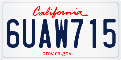 CA license plate 6UAW715