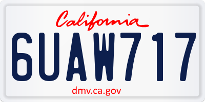 CA license plate 6UAW717