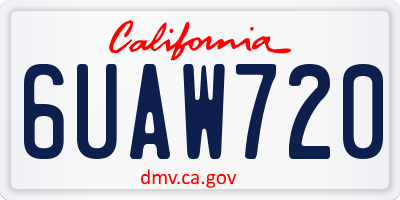 CA license plate 6UAW720