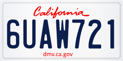 CA license plate 6UAW721