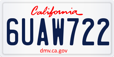 CA license plate 6UAW722