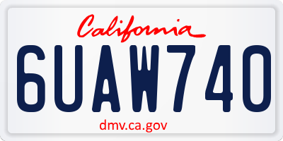 CA license plate 6UAW740