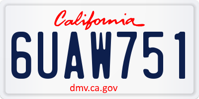 CA license plate 6UAW751