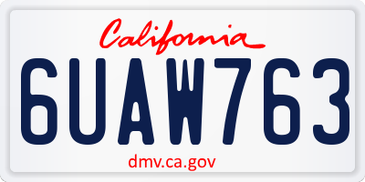 CA license plate 6UAW763