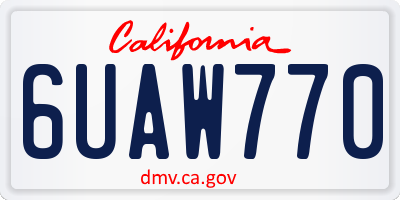 CA license plate 6UAW770