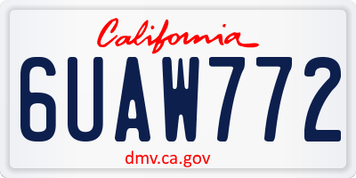 CA license plate 6UAW772